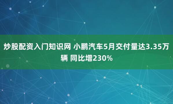 炒股配资入门知识网 小鹏汽车5月交付量达3.35万辆 同比增230%